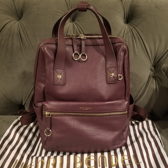 henri bendel Handbags - Henri Bendel Burgandy Leather Influencer Backpack